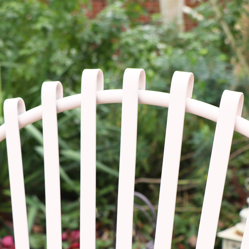 Ornate Metal Painted Garden Chair 62Cm, Pink