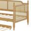 Lit de jour en rotin avec lit gigogne escamotable, structure de lit de jour peu encombrante pour le salon de la chambre à coucher-1925450219