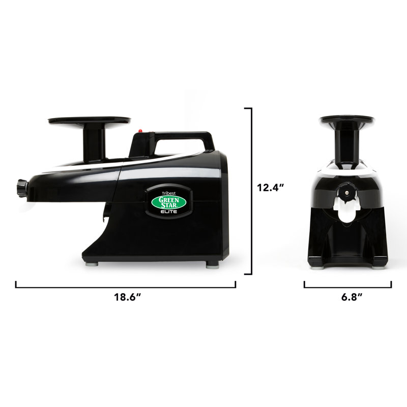 Tribest Greenstar® 200 Watt Electric Slow Masticating & Cold Press Juicer, Black
