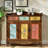 Brown Solid Wood Rectangular Console Table