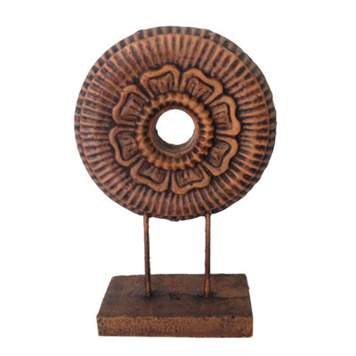 Sculpture circle décoration on support Ohe