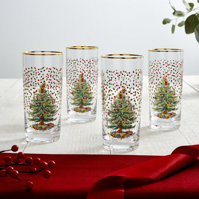 Polka Dot Highball Glasses, Set of 4