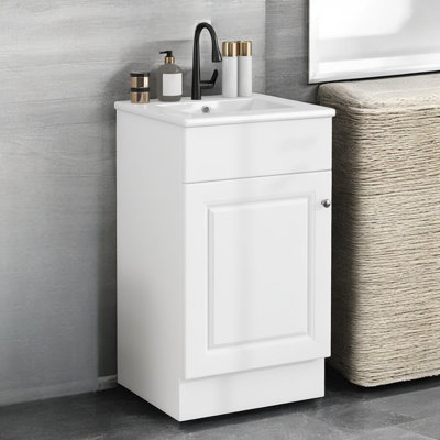 18" Single Bathroom Vanity Set With Ceramic Top