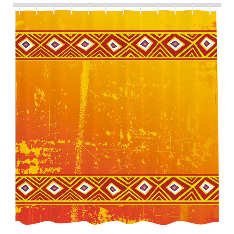 Ensemble de rideau de douche africain + crochets, H 69 po x l 105 po