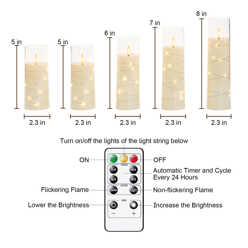 Unscented Flameless Pillar Candle