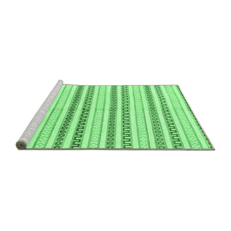 Washable Striped Indoor Rug, Square 5'