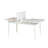 Modern Extendable Dining Table & Chairs Set (4 Pieces) | White & Dark Blue | 100% Melamine Coated Particle Board, Table: 50.8 x 29.5 x 31.5 in (Open: 64.2 in) | Linen Upholstered Chairs, Hornbeam Legs, Stylish & Functional Design-1120738704-1120570568