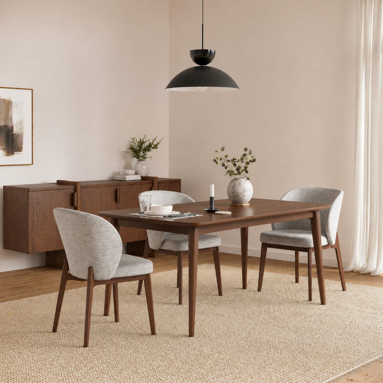 59" Extendable Walnut Dining Table