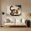 Chats Somali, art mural en métal blanc-1913658678