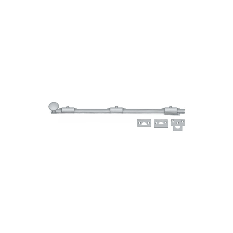 Deltana 18SB26D 18" Surface Bolt; Heavy Duty; Satin Chrome Finish, Satin Chrome