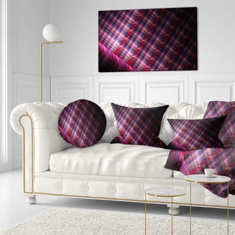 Coussin décoratif à imprimé abstrait en métal foncé rose foncé