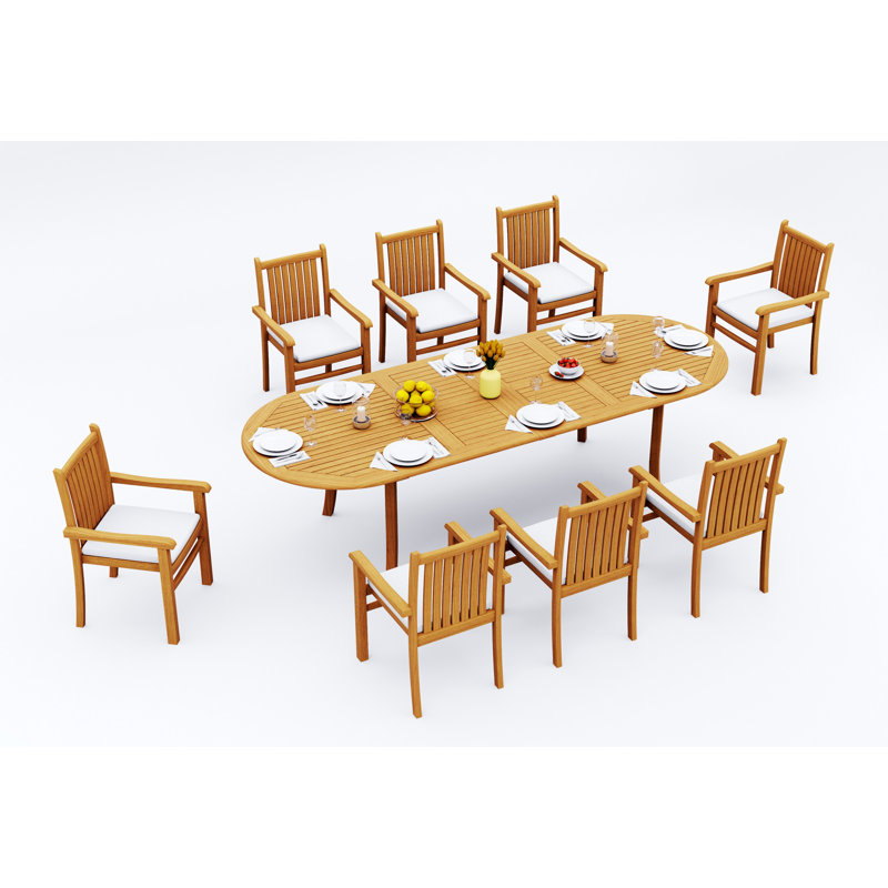 Ensemble de table ovale d'extérieur 82 po Angarano, 8