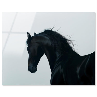 «Nocturnal Black Horse Western Wall Decor», reproduction d'art par Notoriart