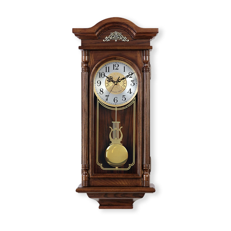 Solid Wood Free Form Wall Clocks, Dark Brown