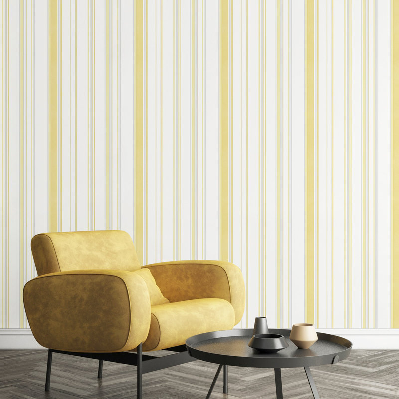Rouleau de papier peint Smart Stripe, Jaune