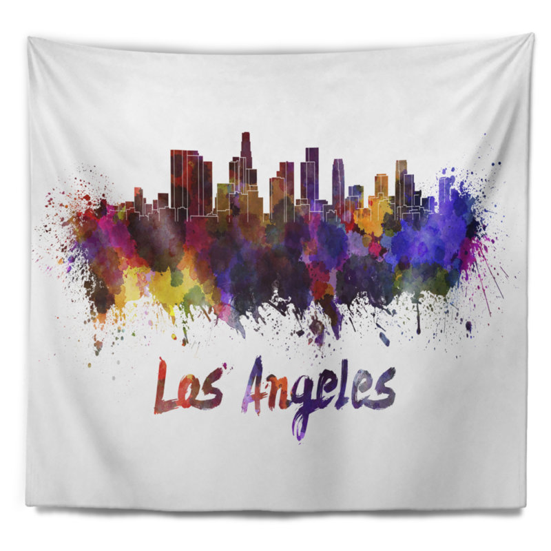Los angeles skyline tapisserie Cityscape, H 32 po x l 39 po