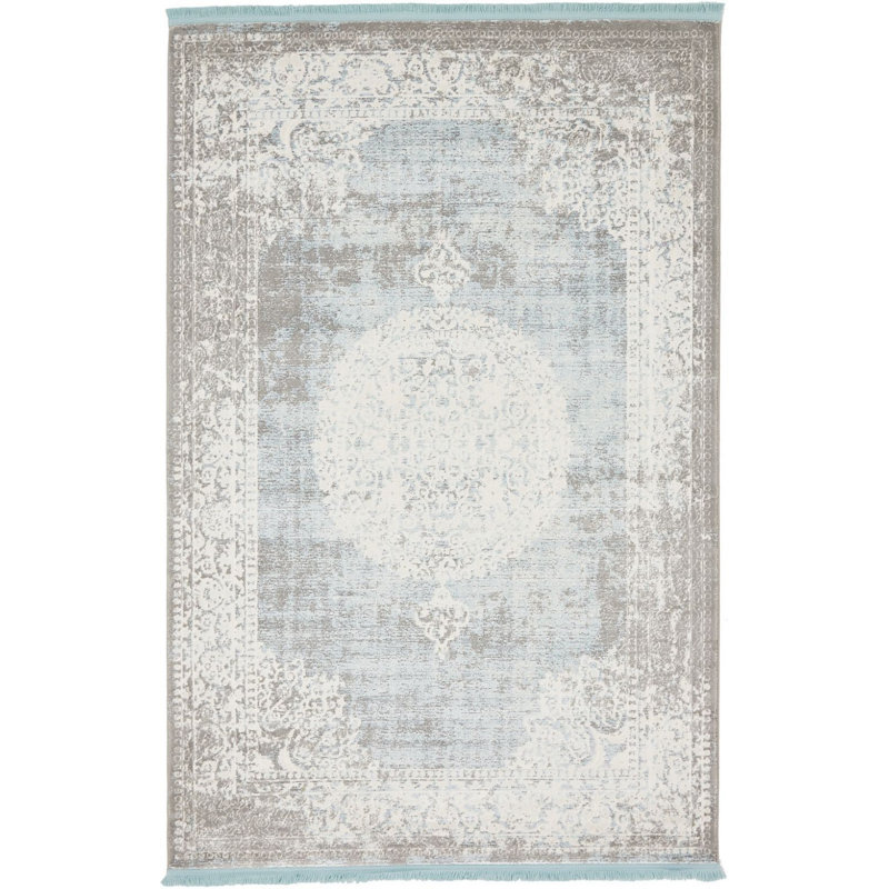 Tapis gris à motif géométrique Pharaoh, Rectangle 3 pi 3 po x 5 pi 3 po