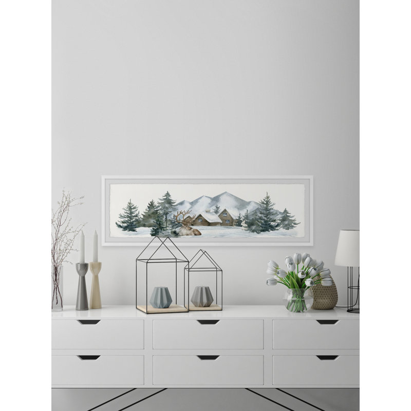 Deer And A Rabbit by Marmont Hill - Single Picture Frame Painting, 38cm H x 114cm W x 3.81cm D