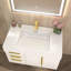 Meuble-lavabo flottant avec lavabo en acrylique renforcé blanc brillant Milana-194994101
