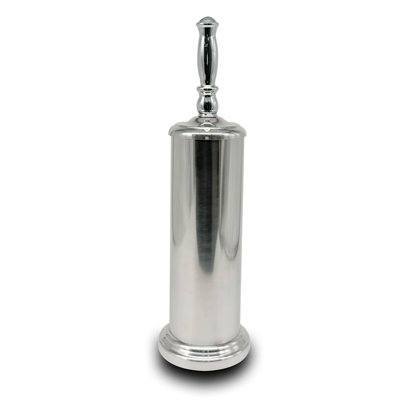 Brosse de toilette en métal Indecor Home avec support couvert - Chrome/Argent