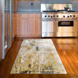 Tapis abstrait gris en polyester Euda