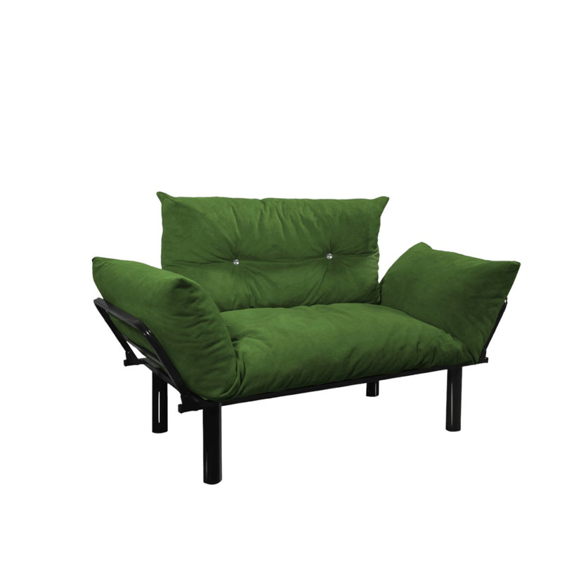 Canapé deux places kaki - Économisez de l'espace pour le salon et la chambre. Pieds hauts pour un nettoyage facile. Disponible en plusieurs coloris. Montage facile grâce à la notice incluse. Aucun outil supplémentaire requis. Structure en métal.