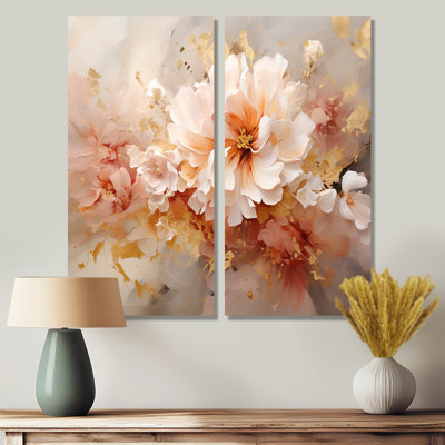 Fleur de pivoine blanche en fleurs - art mural traditionnel bleu