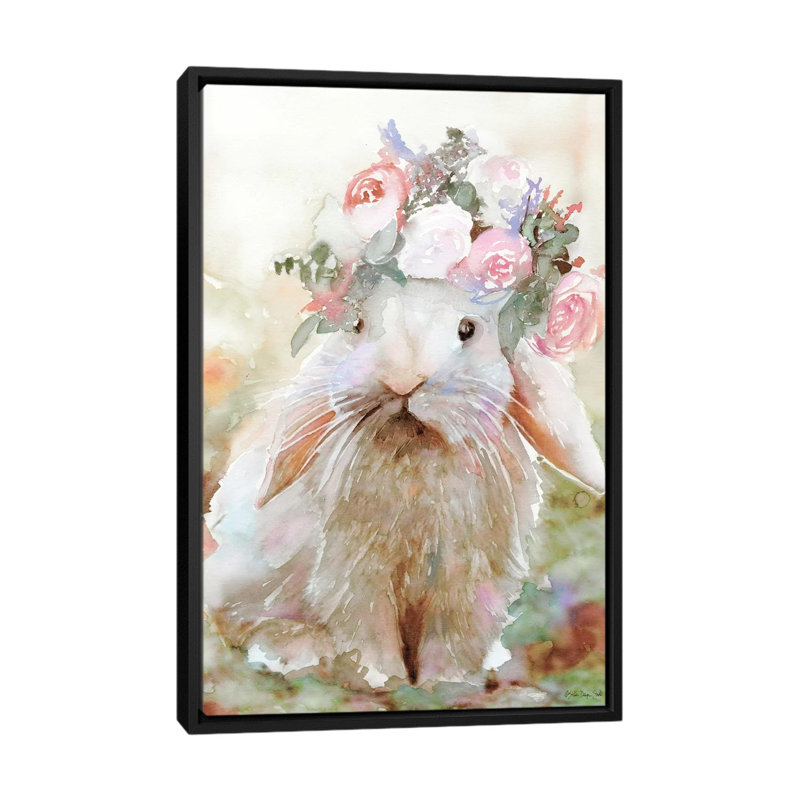 Bunny Sophia - reproduction d'art, Toile avec cadre noir, H 60 po x l 40po x P 1,5 po