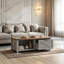 Table basse rustique avec tiroir et tablettes pour le rangement du salon