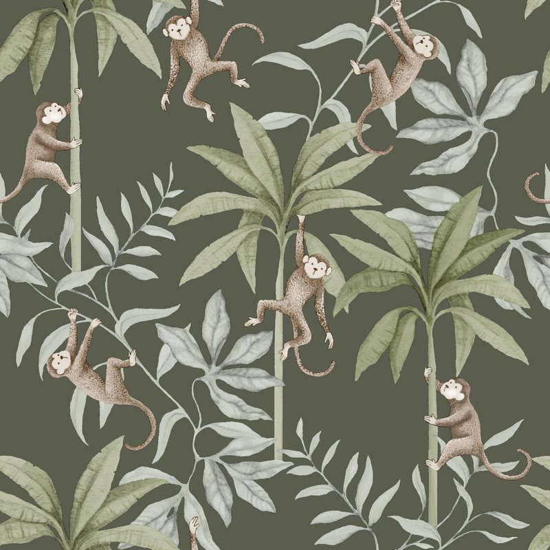 Boråstapeter Jungle Friends Wallpaper, Green