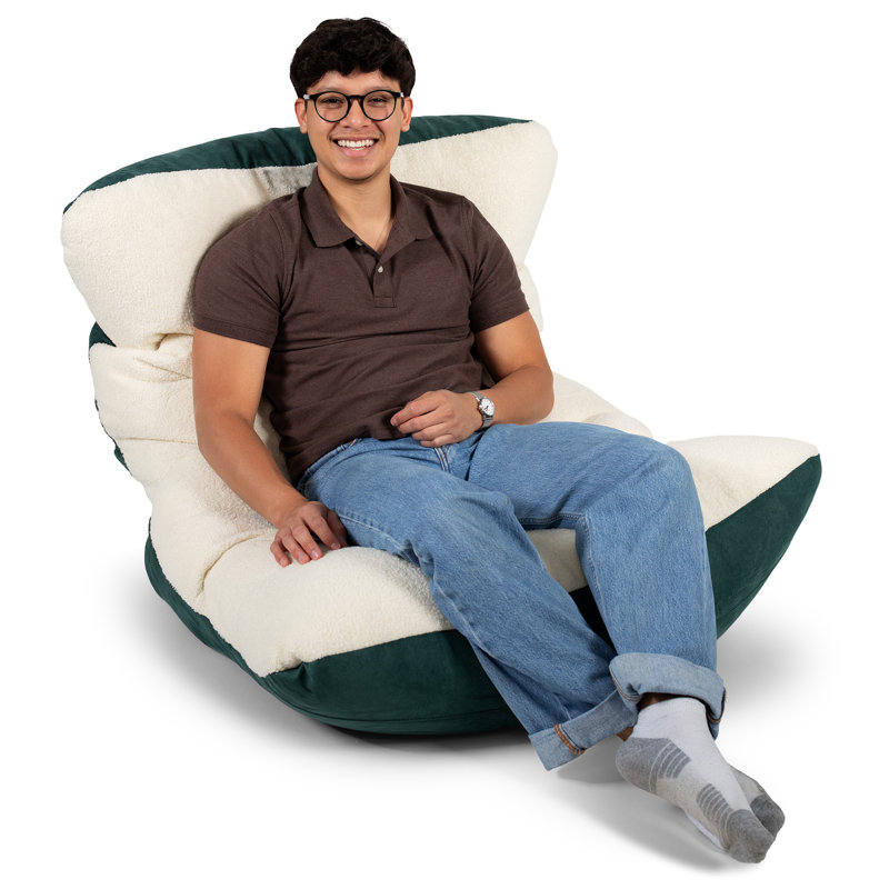 Fauteuil poire standard classique, 100 % polyester vert