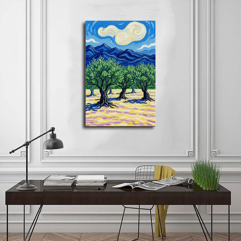 Tableau sur toile Les Oliviers - 1 Affiche vintage Décoration intérieure, 12 po x 18 po