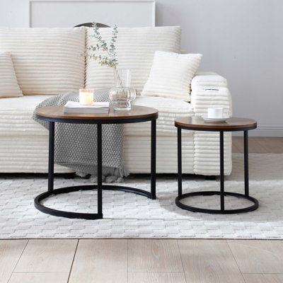 Ensemble de 2 tables gigognes polyvalentes avec structure en métal robuste