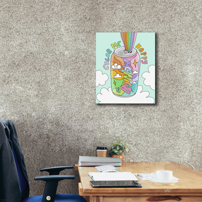  «Color Me Happy» par Club Daydream, art mural sur toile, 20 po x 24 po, H 24 po x l 20 po