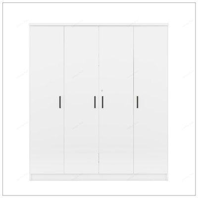 Versatile 4-Door Wardrobe with Locking Drawer for Secure and Stylish Bedroom Storage