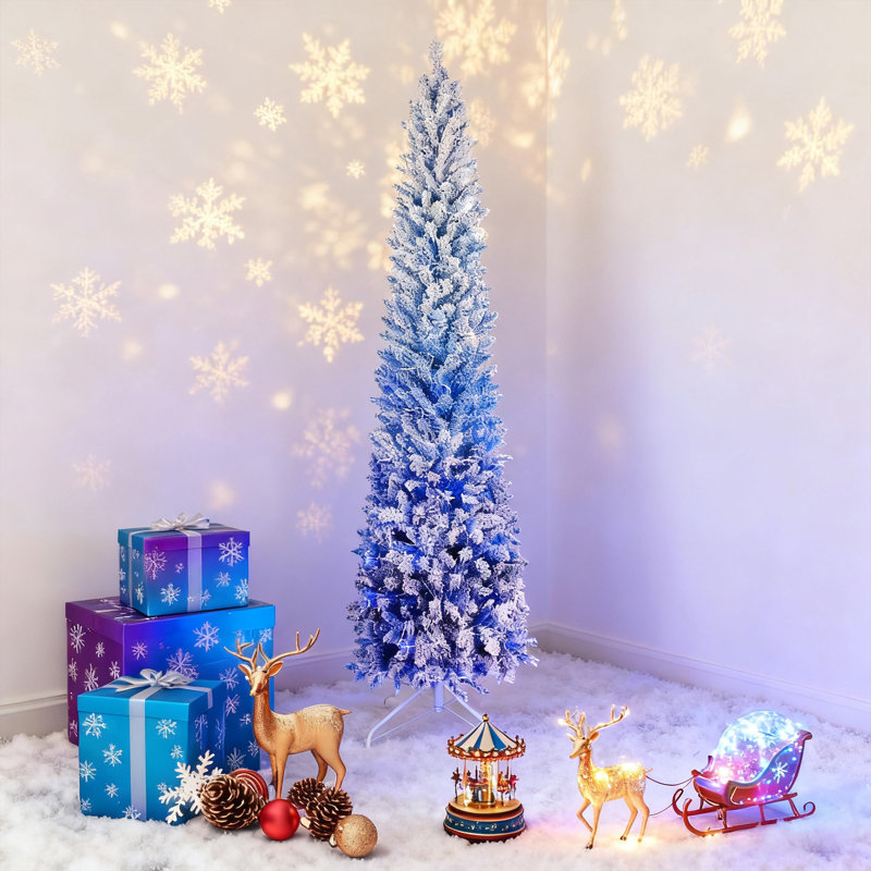 Arbre de Noël artificiel floqué Premium Premium, H 6 pi