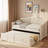Wooden Daybed With Trundle, 2 Storage Drawers And Upholstered Button Tufted Backrest-572731608
