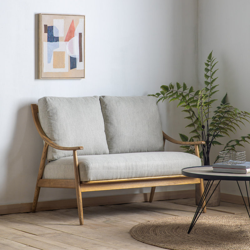 Fokko 2 Seater Linen Loveseat, Natural