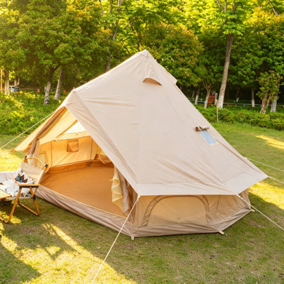 Large Spacious 9.8Ft Oxford Bell Tent Yurt With Stove Jack For 3-4 People
