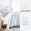 Ensemble de literie réversible 8 pièces - Housse de couette à motif, insert d'édredon et ensemble de draps unis-99311798-99311794