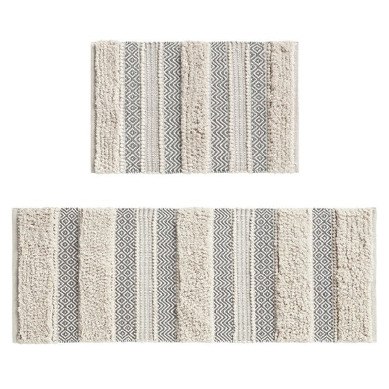 Woven Texture Stripe Bath Rug 22X58"
