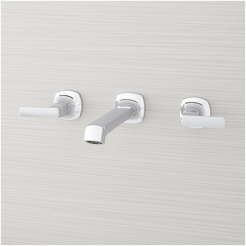 Sefina Wall-Mount Bathroom Faucet and Rough-in Valve - Chrome, Chrome