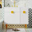 Meuble-lavabo de salle de bain avec lavabo, armoire de salle de bain avec porte à fermeture en douceur et porte rabattable