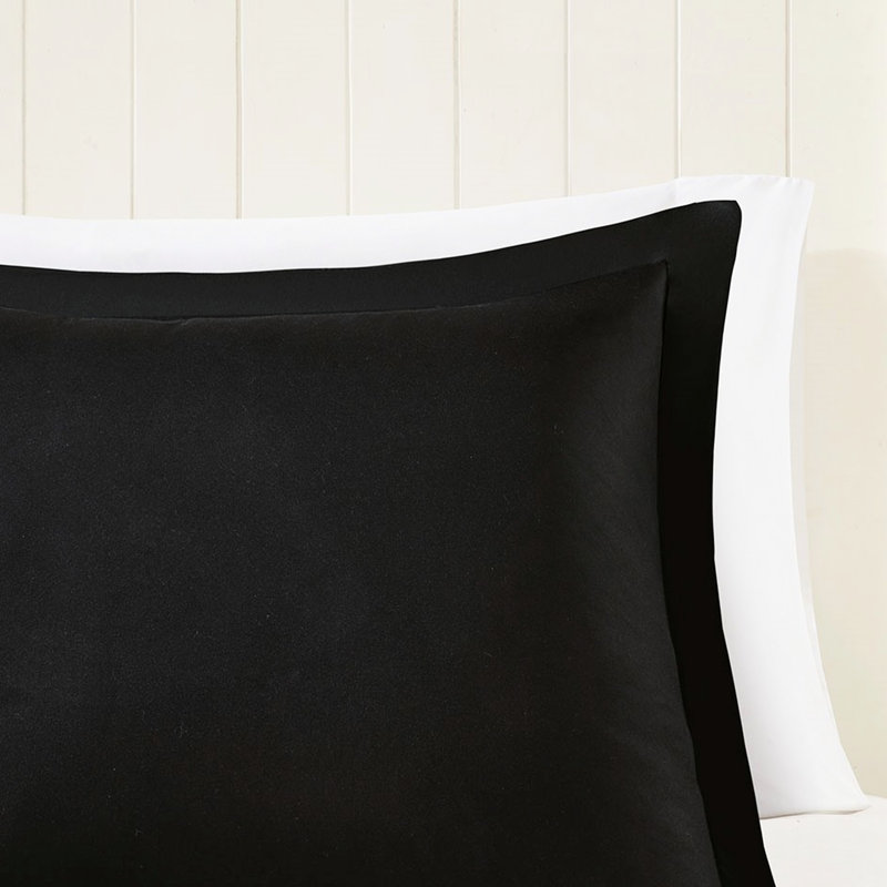 Duvet réversible 3M, Édredon double et 2 taies décoratives, Noir