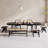 Solid wood table set with rattan legs-109319317