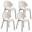 Set of Four Upholstered Dining Chairs with Curved Backrest, Ideal for Mid - Century Modern Dining Rooms and Multi - functional Use-1304899925