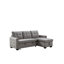 Canapé-lit modulaire réversible 77 po, 2 places, velours gris, amortisseur de vibrations pour canapé-lit dans le salon, 2 places