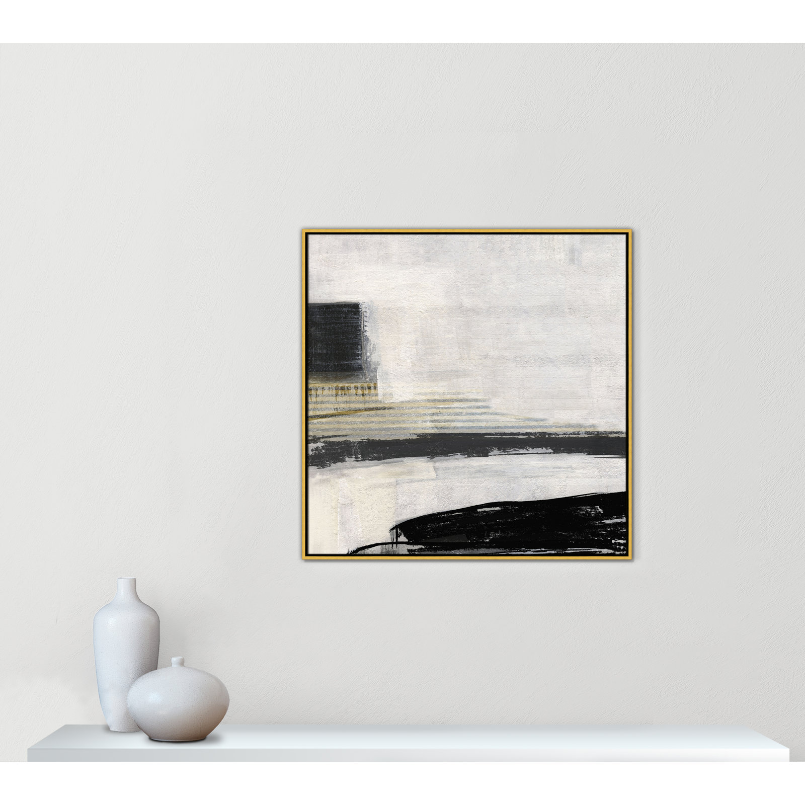 La Bande I Print by Sally Swatland, Gold, 37.5" H x 37.5" W
