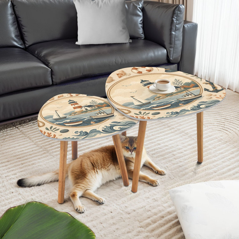 Ensemble de 2 tables basses gigognes Triangle