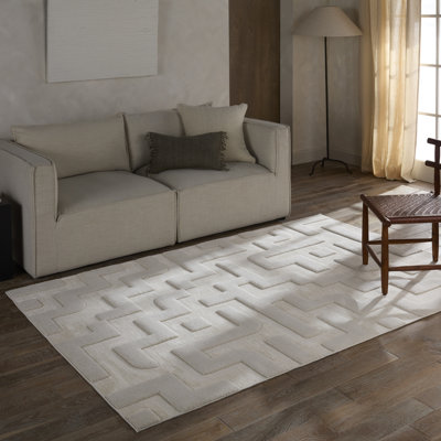 Tapis blanc Ivy Bronx Braen